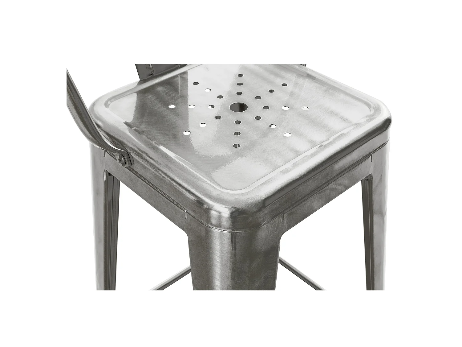Set de 2 taburetes para isla de cocina en metal cromado 67 cm - Indus