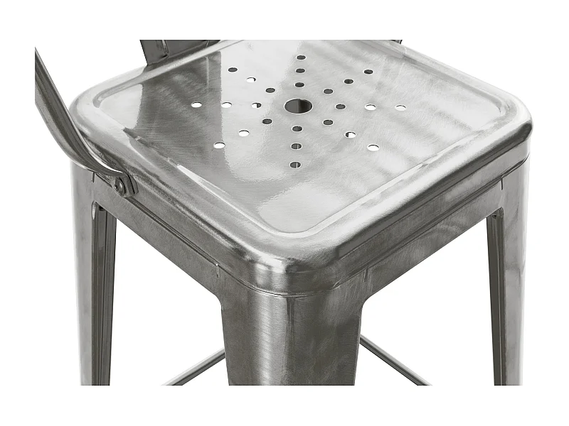 Set de 2 taburetes para isla de cocina en metal cromado 67 cm - Indus