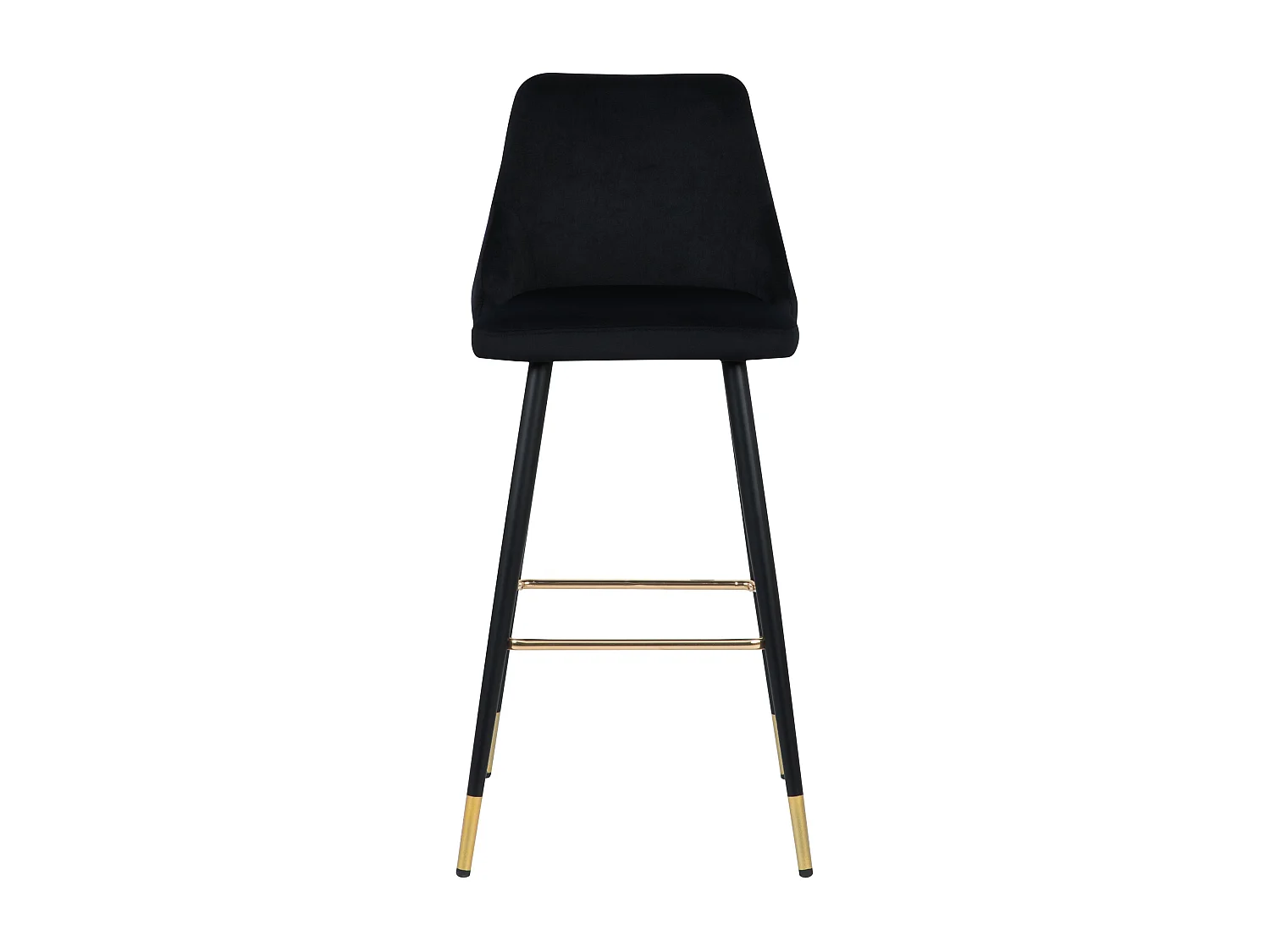Conjunto de 2 sillas de bar de 78 cm en terciopelo negro - Aristote