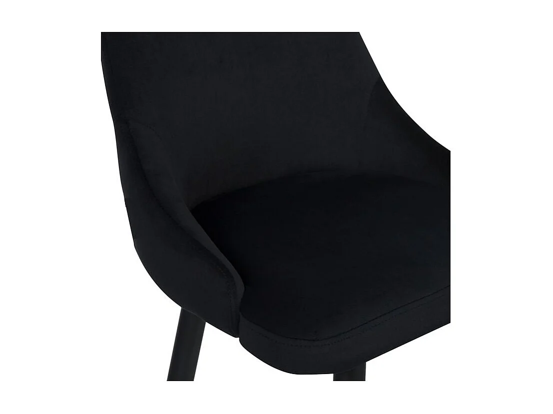 Conjunto de 2 sillas de bar de 78 cm en terciopelo negro - Aristote