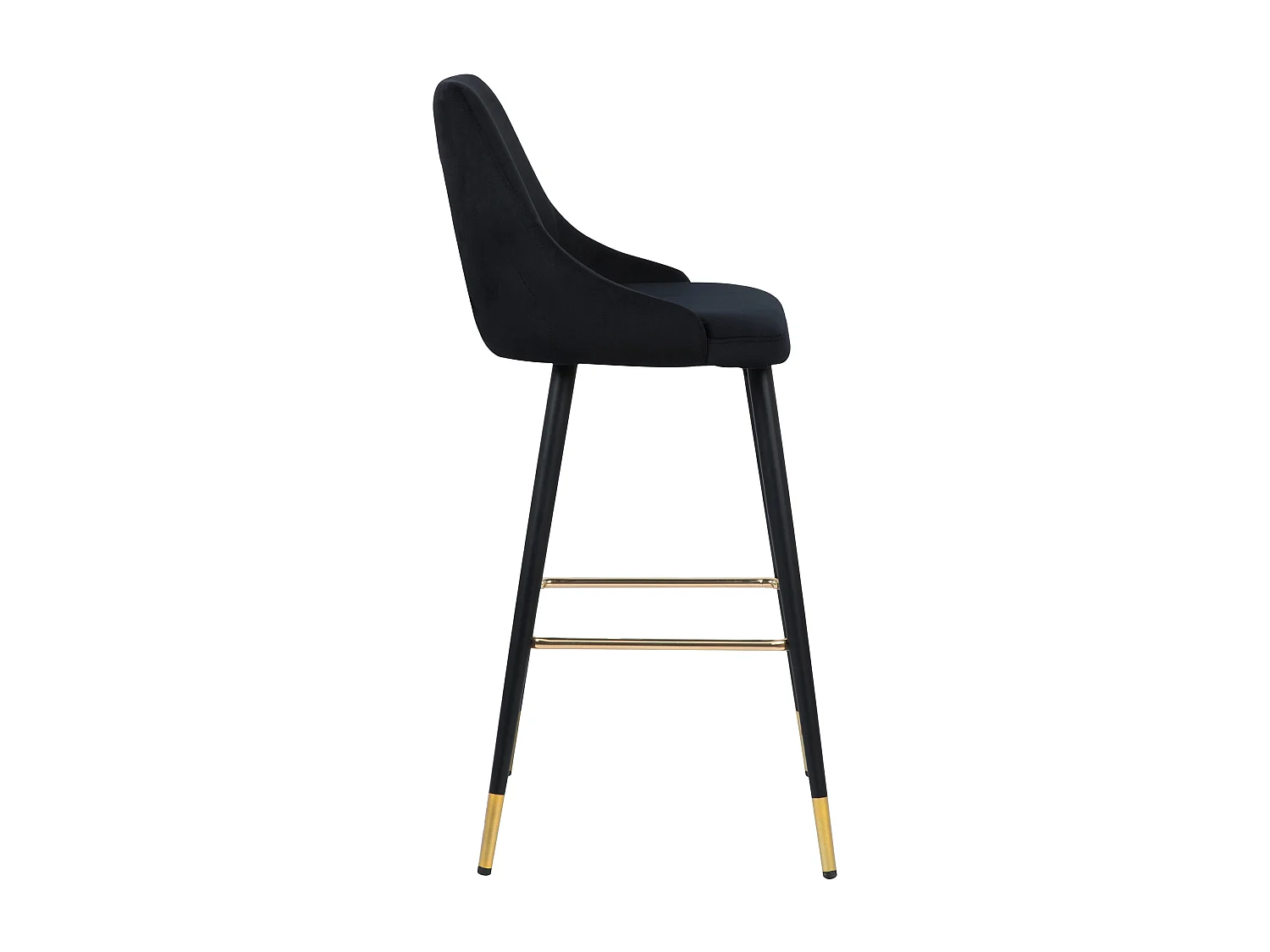 Conjunto de 2 sillas de bar de 78 cm en terciopelo negro - Aristote