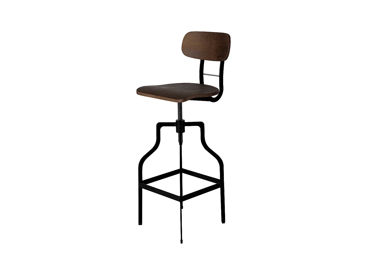 Chaise de bar vintage réglable en hauteur 66/85 cm en bois - Retro