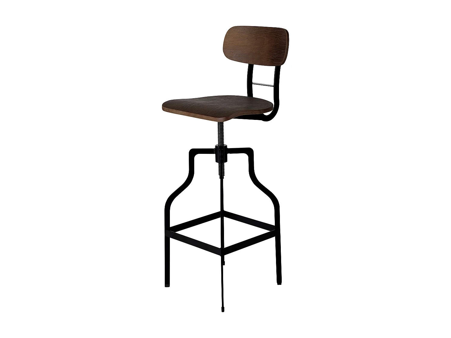 Silla de bar vintage ajustable en altura 66/85 cm de madera - Retro
