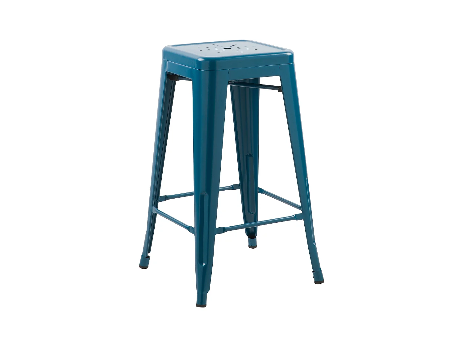 Set de 2 taburetes para isla de cocina en metal azul mate 66 cm - Indus