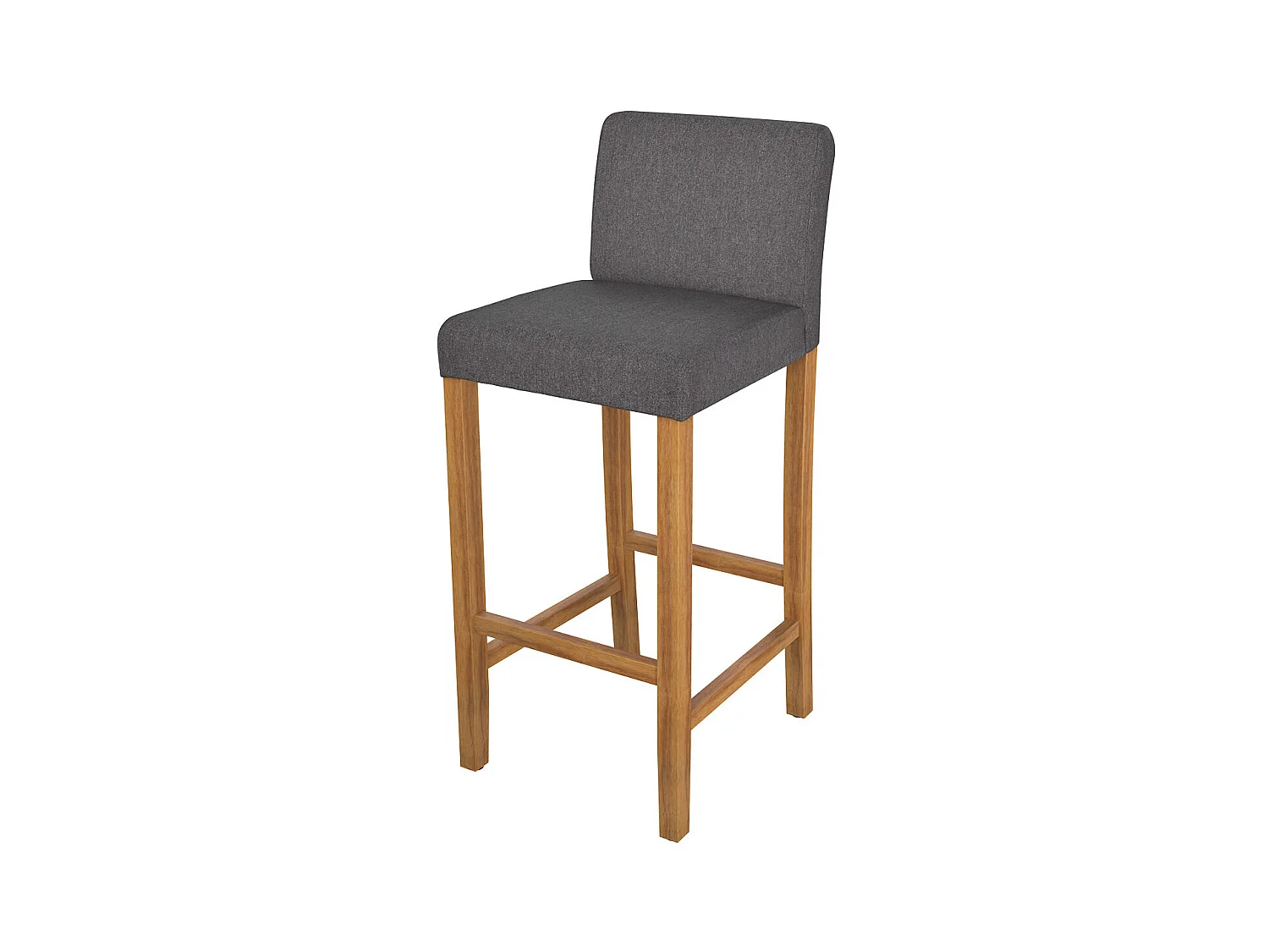 Set de 2 sillas de bar en tela gris oscuro con patas de madera 75 cm - Havane