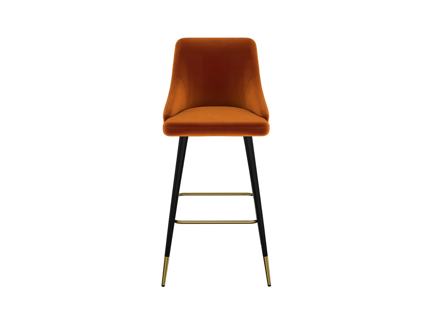 Lot de 2 chaises de bar en velours orange 77.5 cm - Aristote