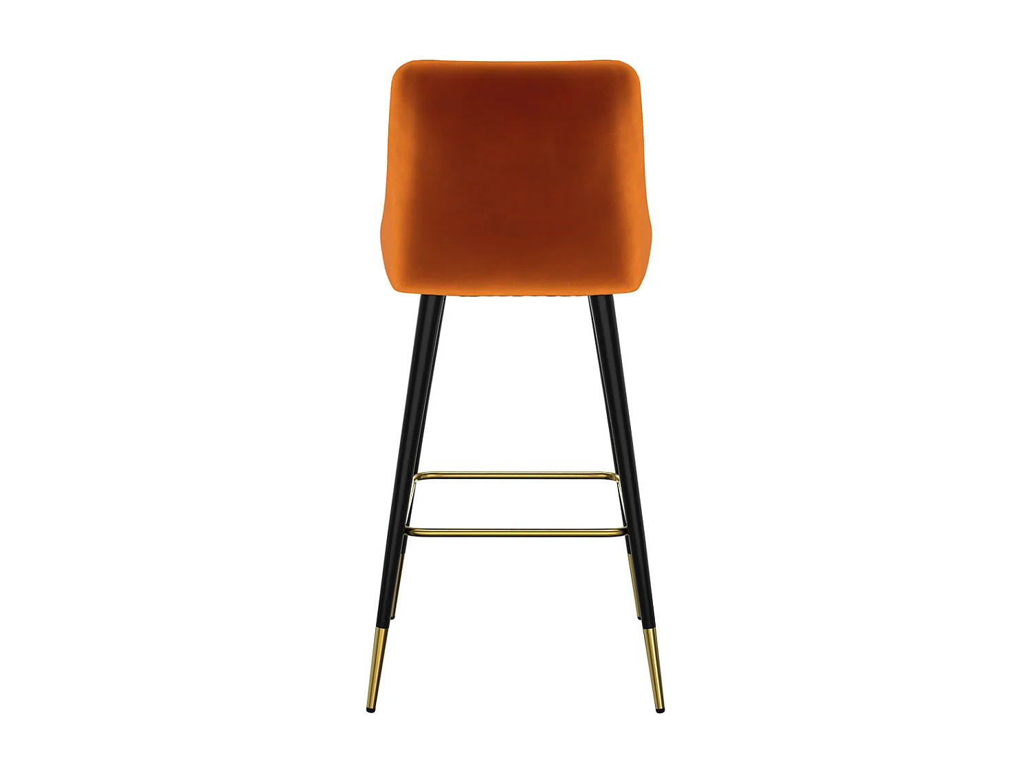 Lot de 2 chaises de bar en velours orange 78 cm - Aristote