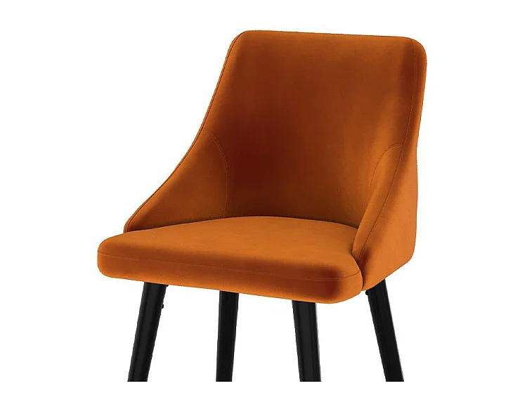 Lot de 2 chaises de bar en velours orange 78 cm - Aristote