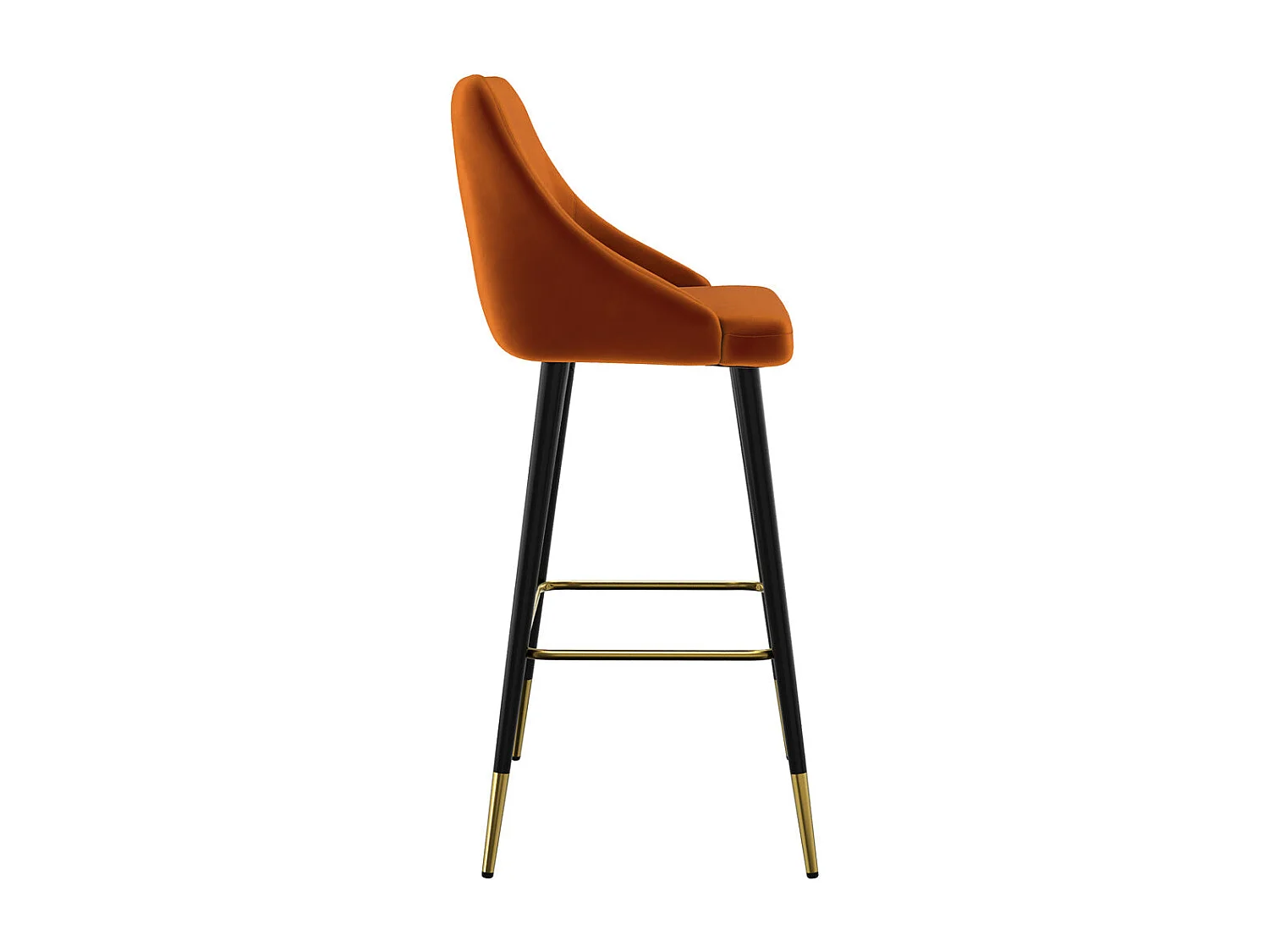 Lot de 2 chaises de bar en velours orange 78 cm - Aristote