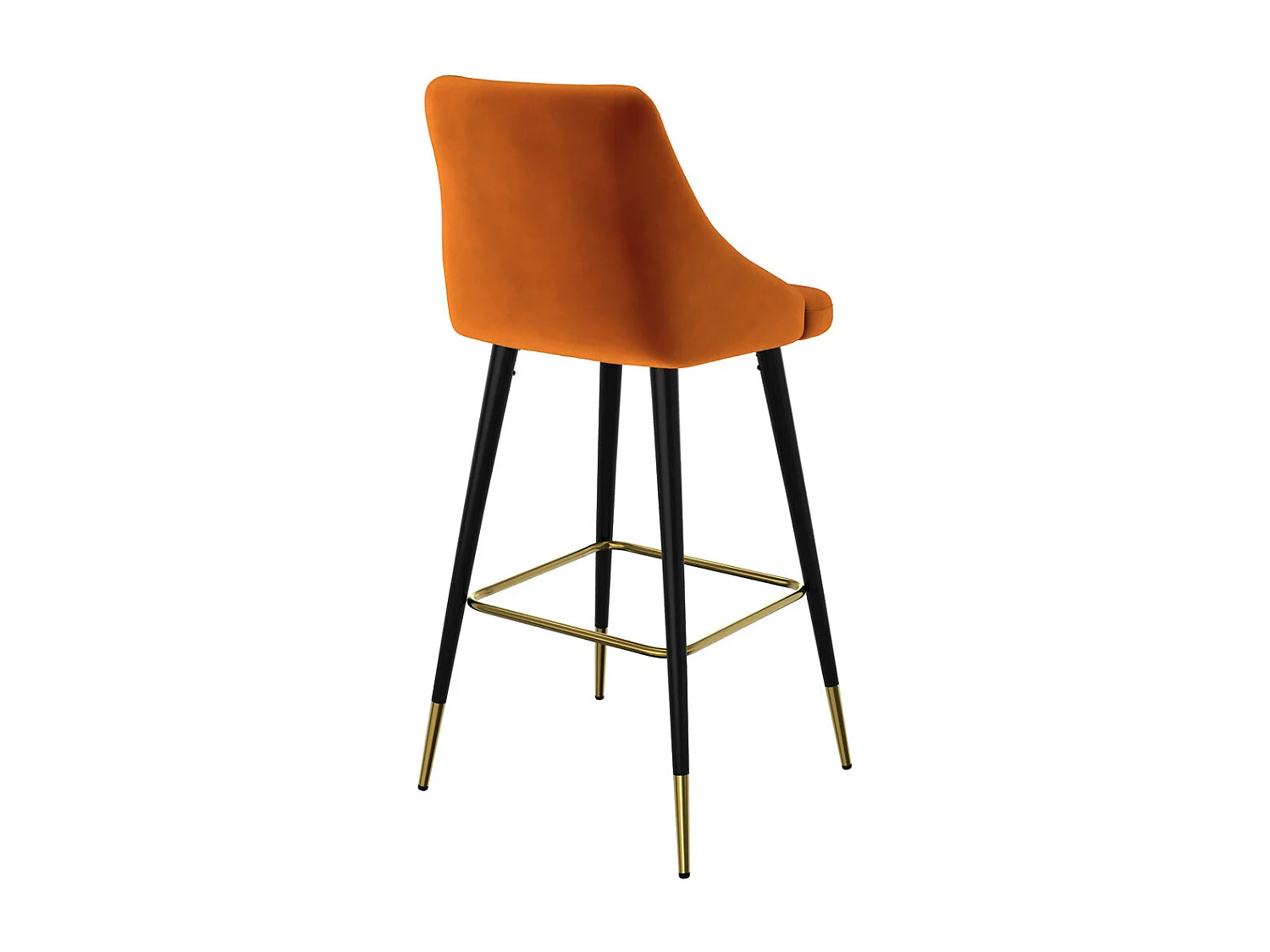 Lot de 2 chaises de bar en velours orange 78 cm - Aristote