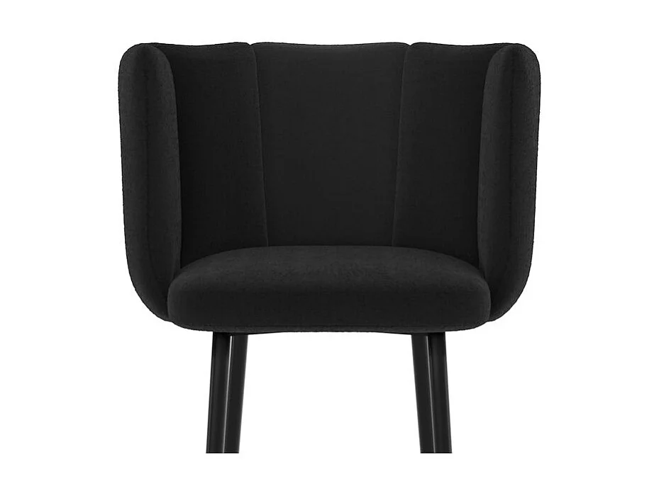 Lot de 2 chaises de bar en velours noir 75 cm - Rosy