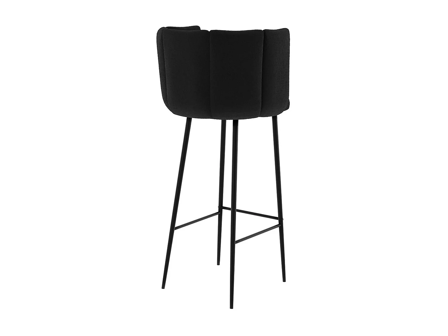 Lot de 2 chaises de bar en velours noir 75 cm - Rosy