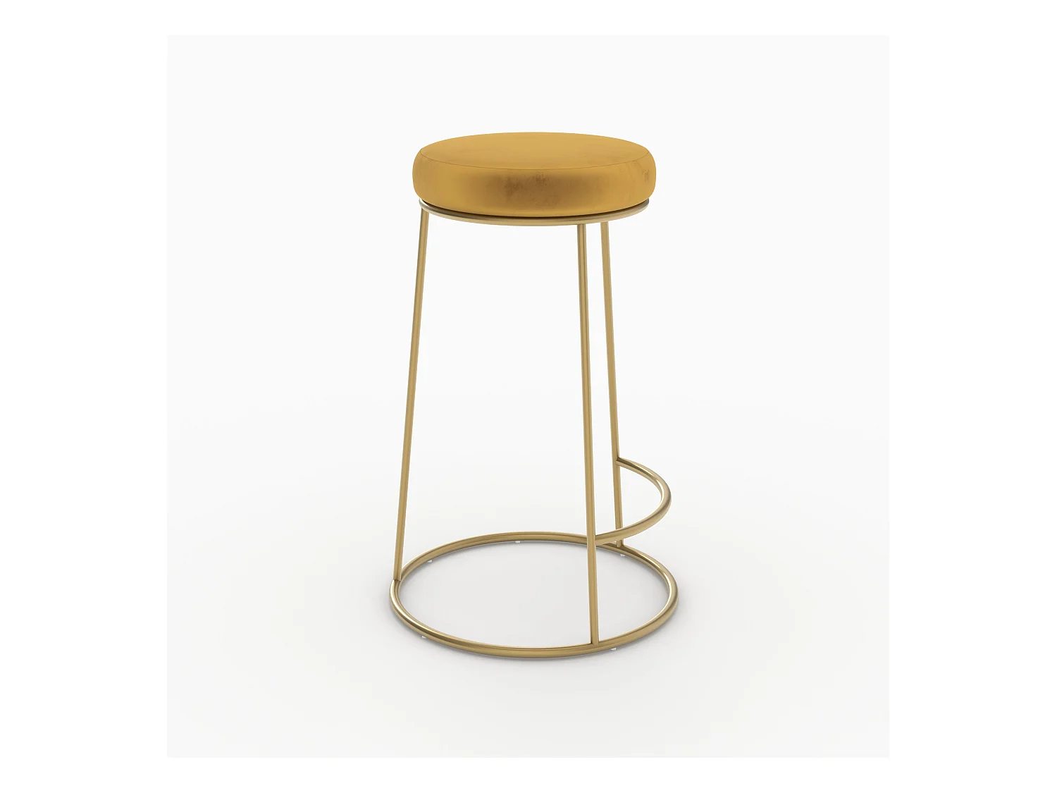 Set de 2 sillas para isla de cocina de terciopelo amarillo curry 63 cm - Kendal