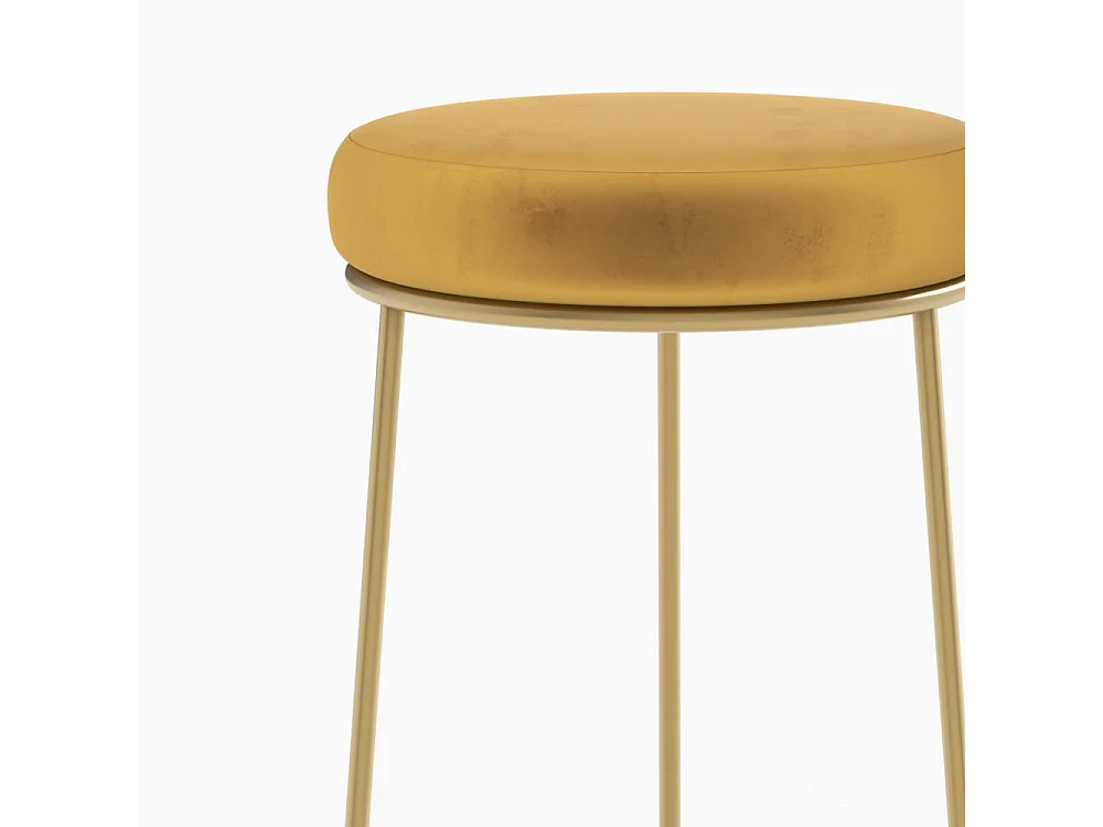 Set di 2 sgabelli per isola centrale 63 cm in velluto giallo curry - Kendal