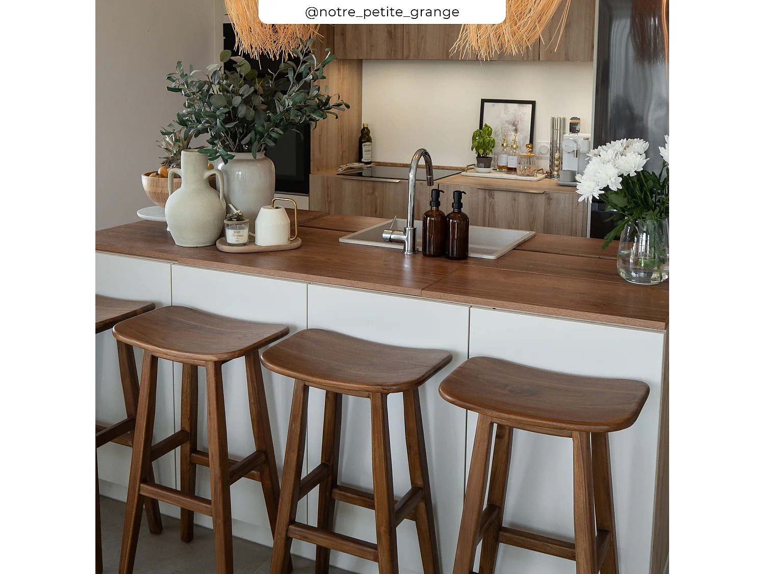 Tabouret de bar en bois de teck 77 cm - Vittoria