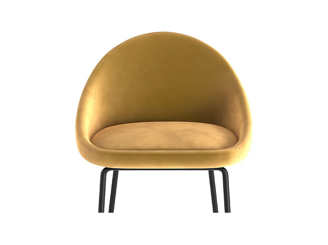 Set de 2 taburetes para isla de cocina de terciopelo amarillo 65 cm - Misty