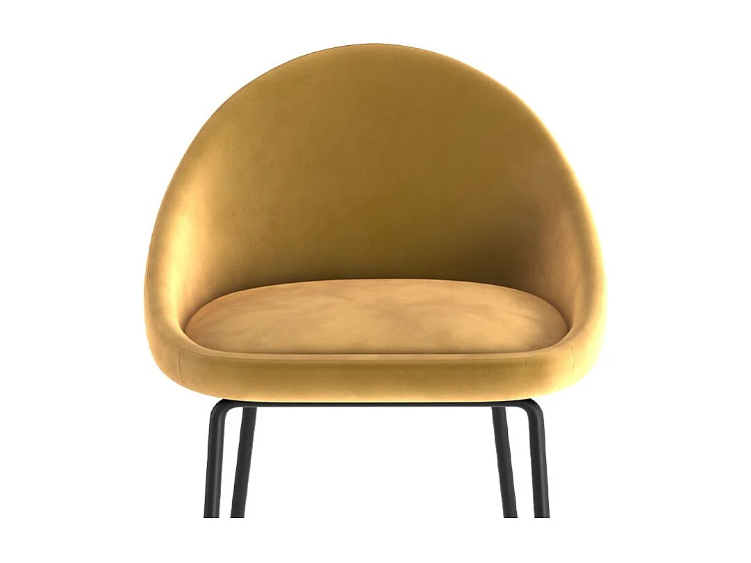 Set de 2 taburetes para isla de cocina de terciopelo amarillo 65 cm - Misty