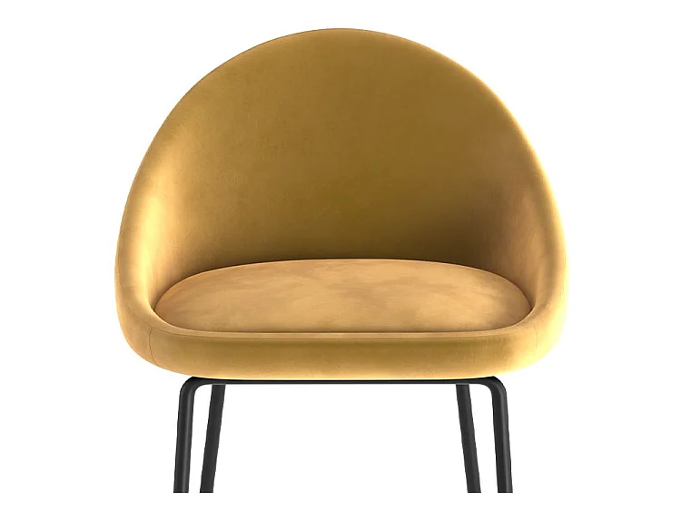 Set de 2 taburetes para isla de cocina de terciopelo amarillo 65 cm - Misty