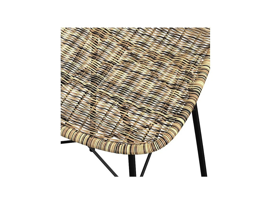 Set de 2 sillas de bar de resina tejida beige 76 cm - Tiptur