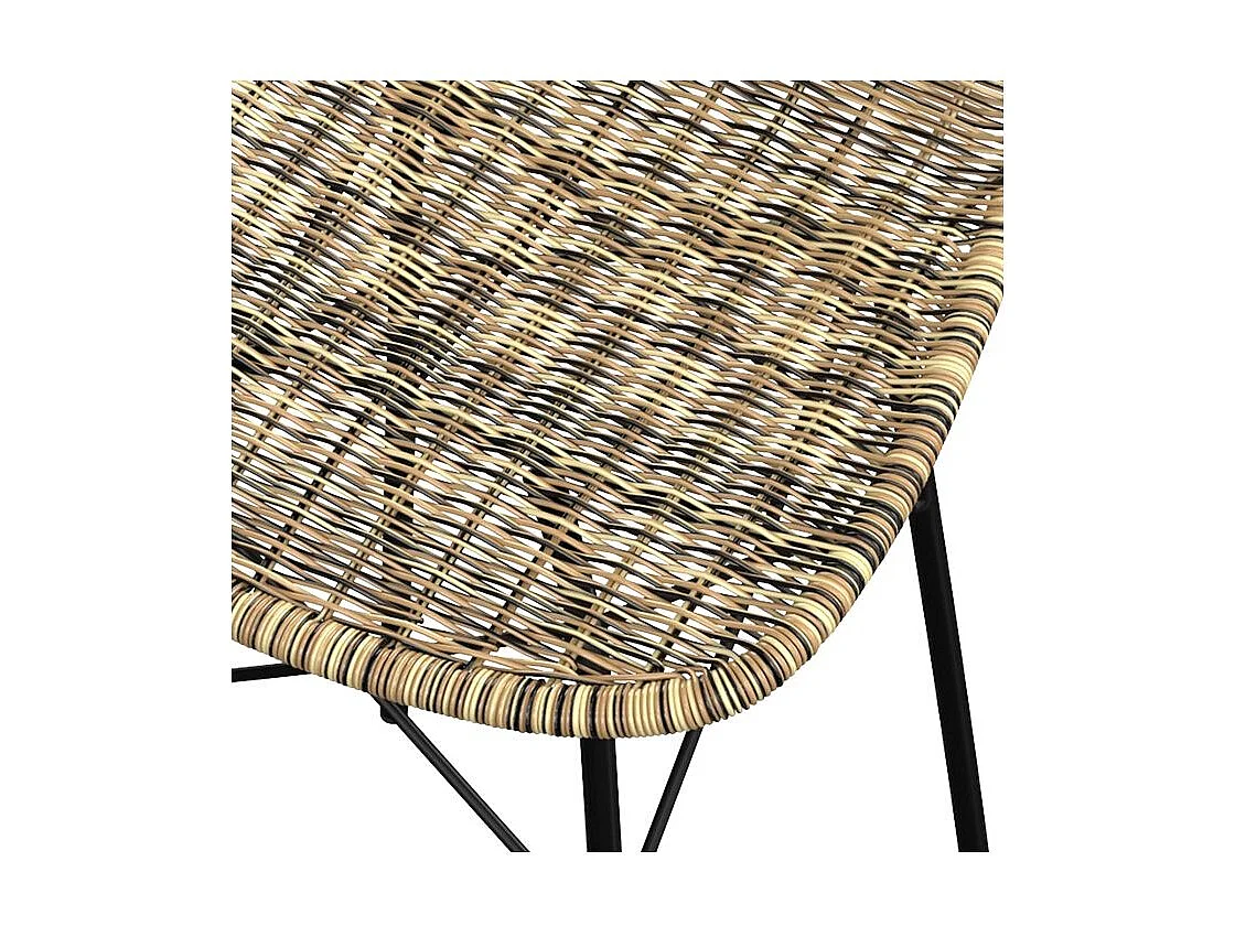 Lot de 2 chaises de bar 76 cm en résine tressée beige - Tiptur