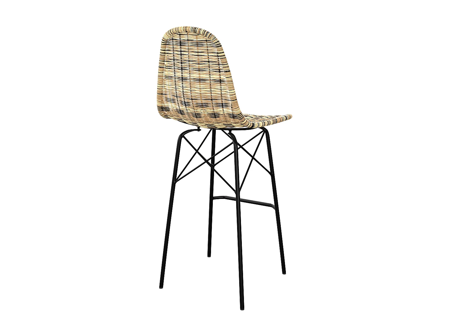 Set di 2 sgabelli da bar da giardino 76 cm in rattan marrone - Tiptur