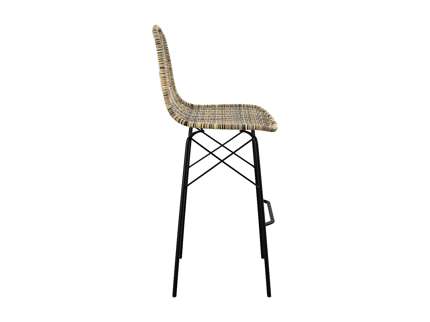 Set di 2 sgabelli da bar da giardino 76 cm in rattan marrone - Tiptur