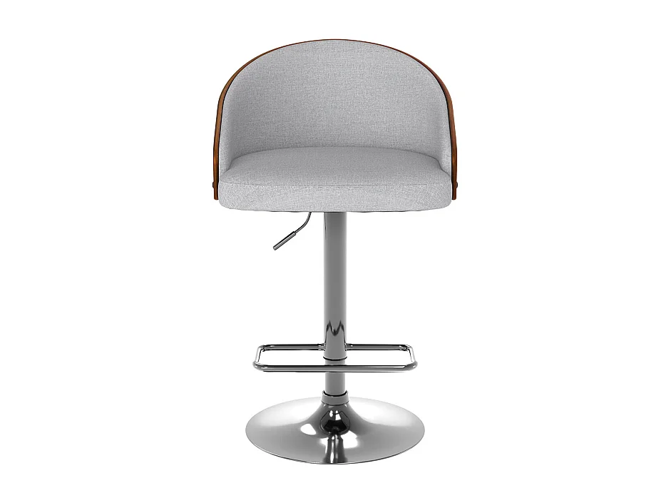 Sedia da bar regolabile 63/84 cm in tessuto grigio chiaro - Carmelo