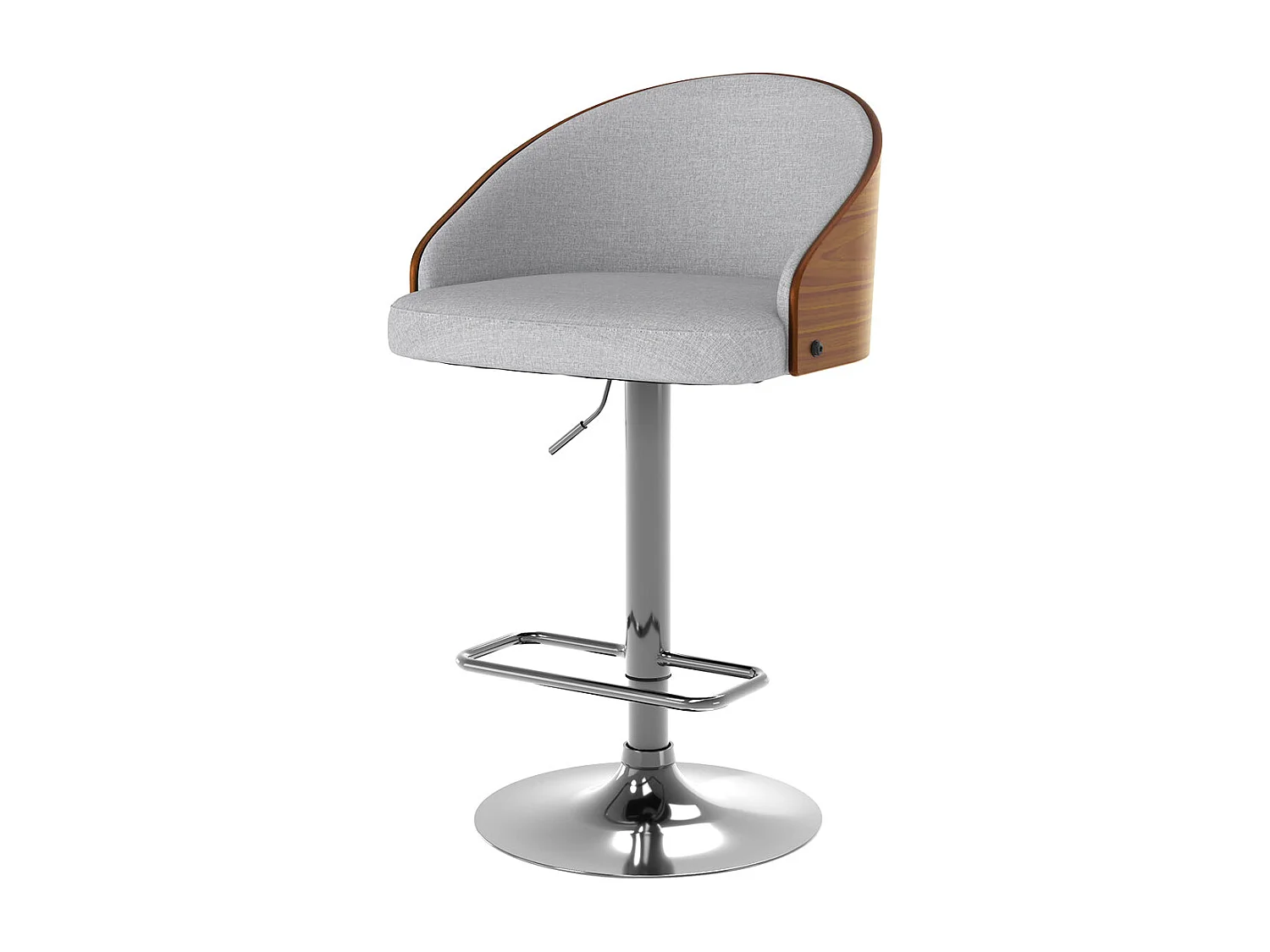 Chaise de bar réglable 63/84 cm en tissu gris clair - Carmelo