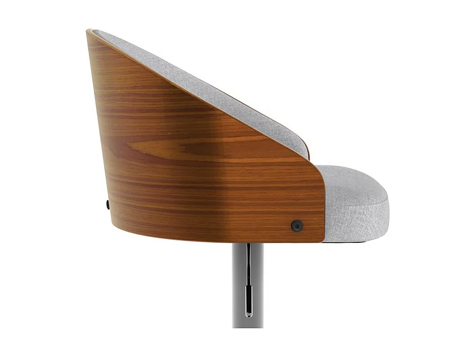 Chaise de bar réglable 63/84 cm en tissu gris clair - Carmelo