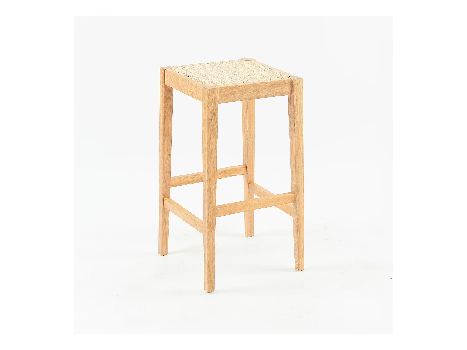 Taburetes para isla de cocina de caña y madera 65 cm - Kappa