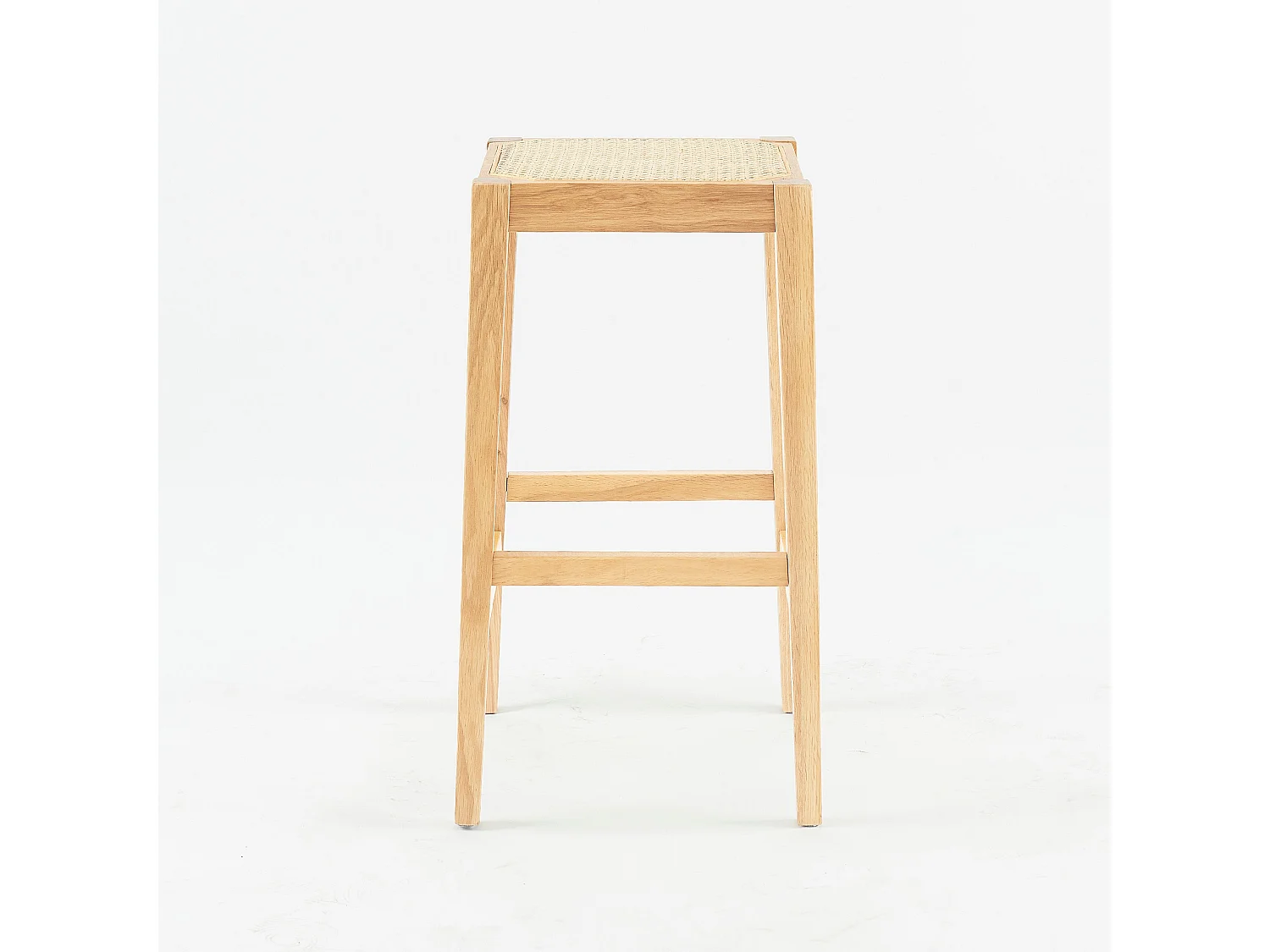 Tabouret pour îlot central 65 cm en cannage et bois - Kappa
