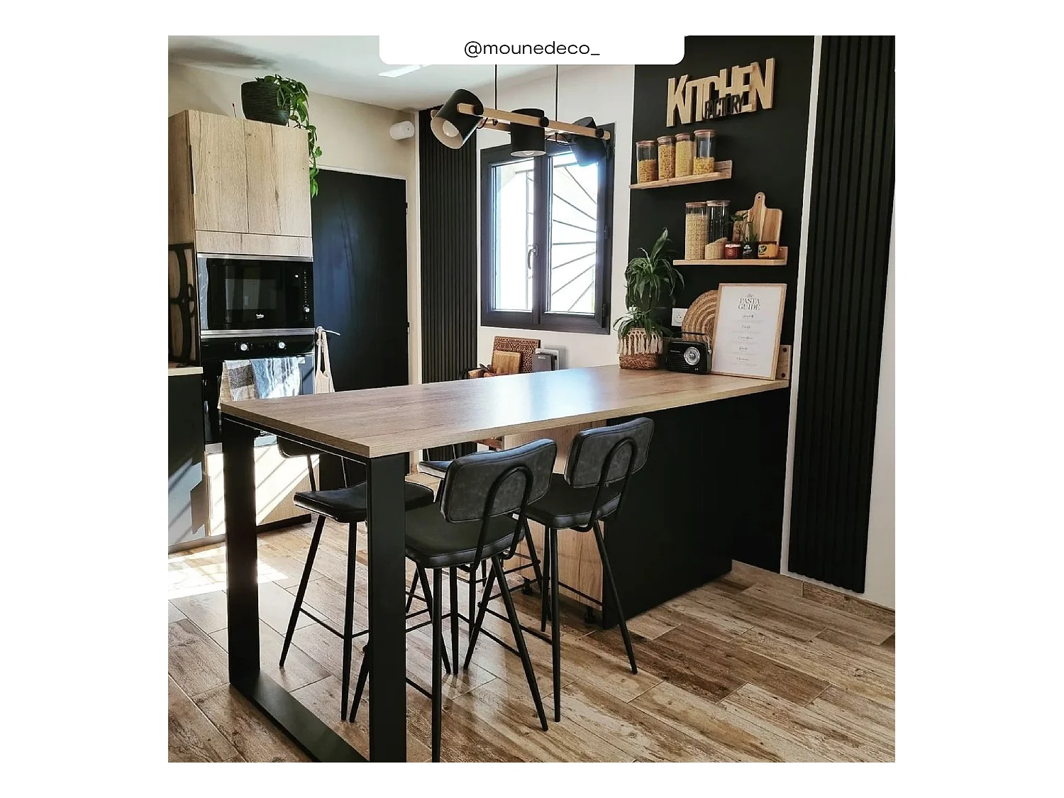 Set di 2 sedie per isola centrale in pelle sintetica grigio/nero 66 cm - Texas