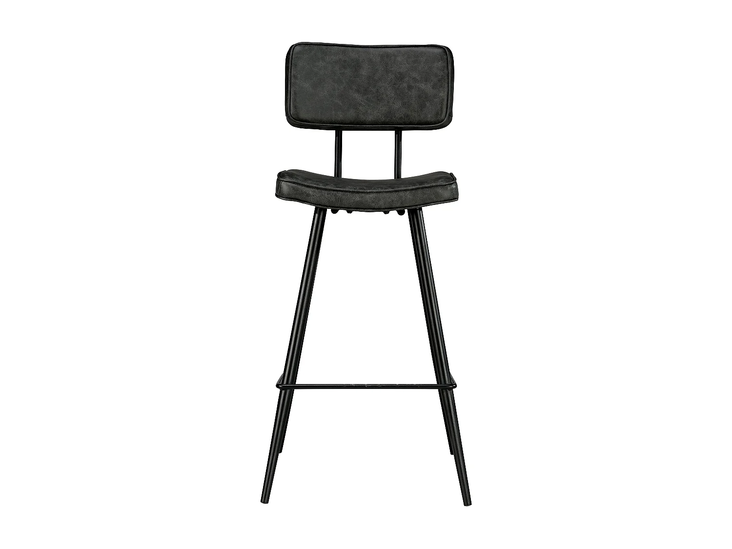 Set de 2 taburetes para isla de cocina de sintético gris/negro 66 cm - Texas