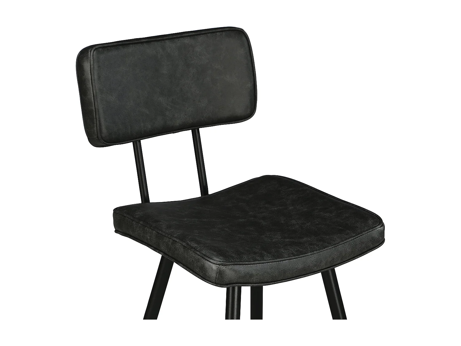 Set de 2 taburetes para isla de cocina de sintético gris/negro 66 cm - Texas