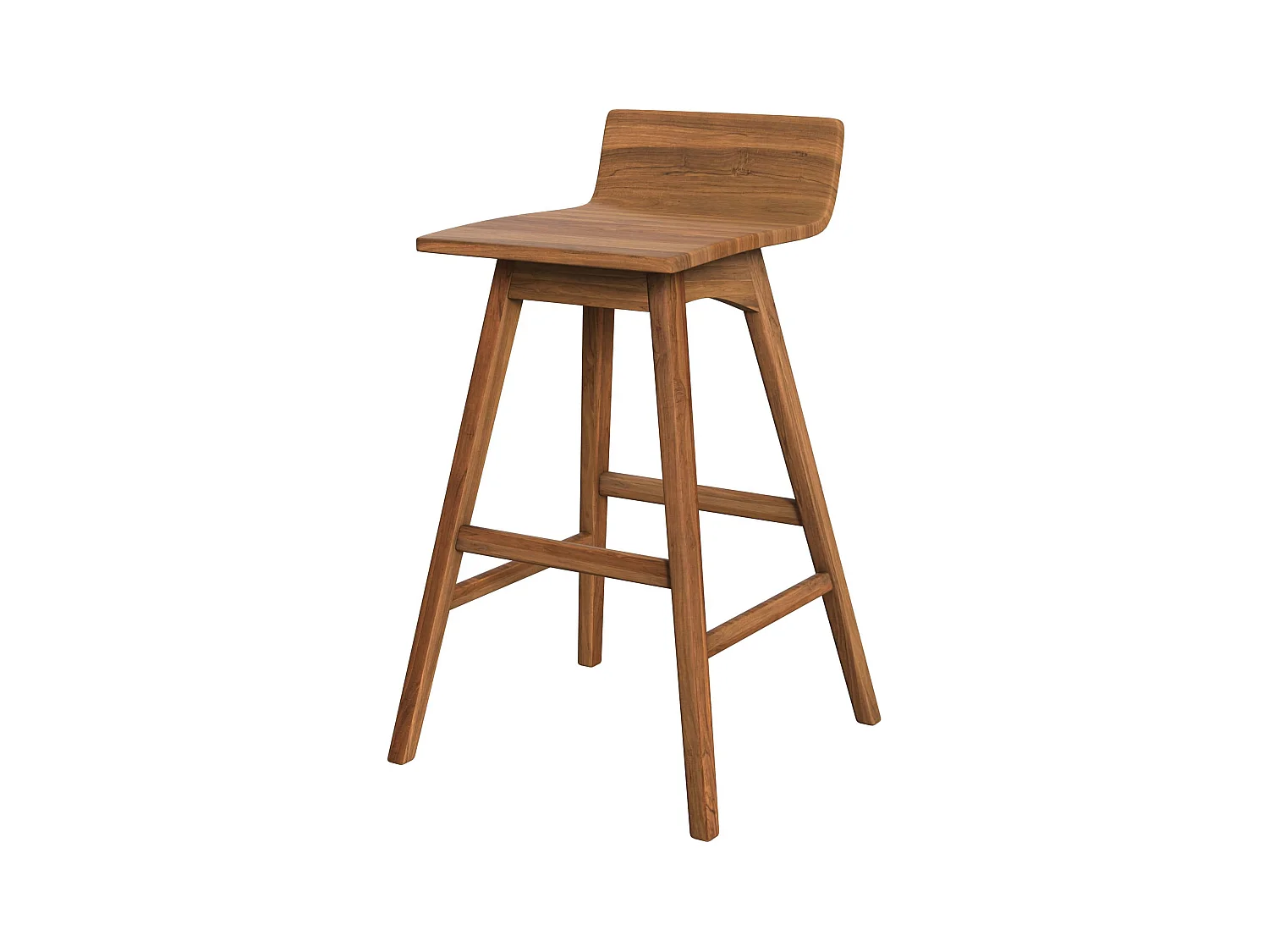 Chaise de bar en bois de teck 72,5 cm - Greta