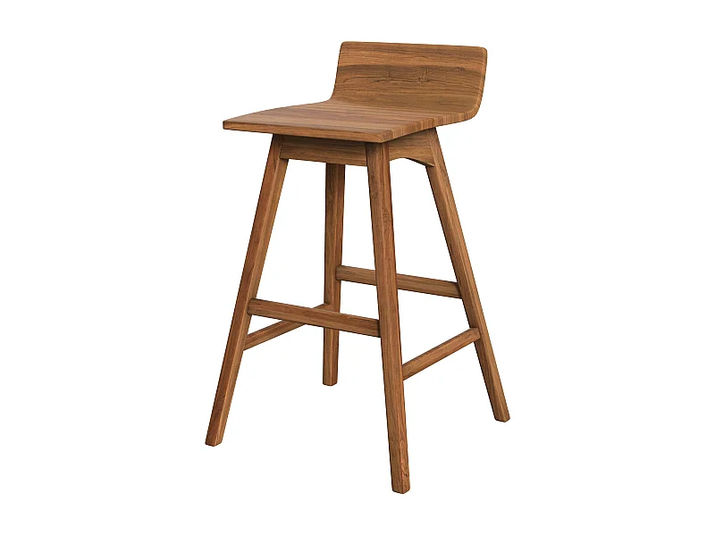 Silla de bar de madera de teca 72,5 cm - Greta