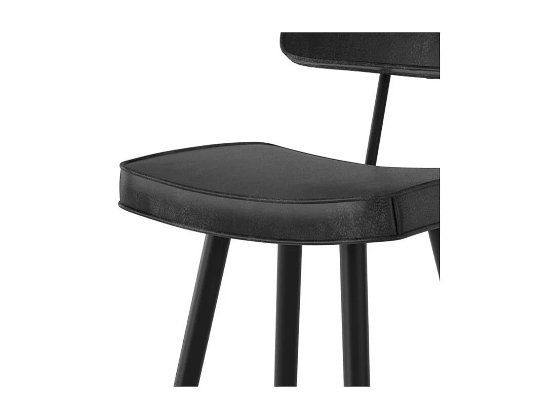 Lot de 2 chaises de bar grises/noires en cuir synthétique 75.5 cm - Texas