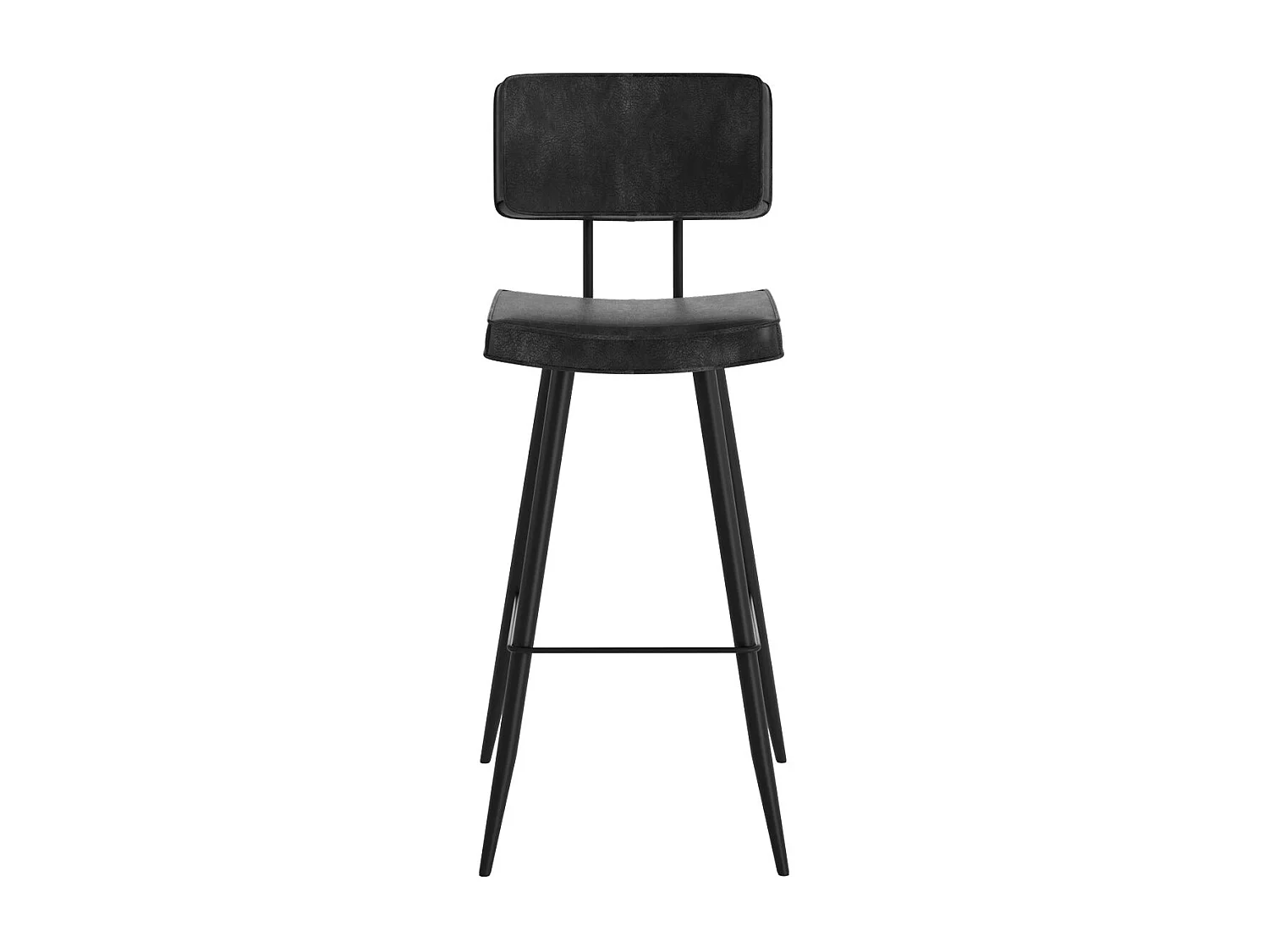 Lot de 2 chaises de bar grises/noires en cuir synthétique 75.5 cm - Texas