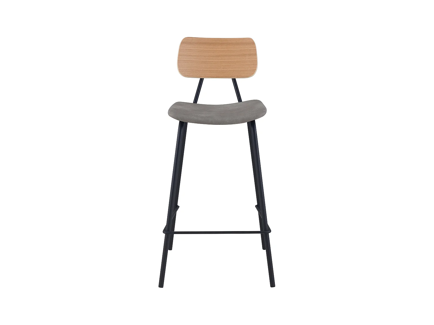 Lot de 2 chaises pour îlot central 65 cm en cuir synthétique gris - Madrague