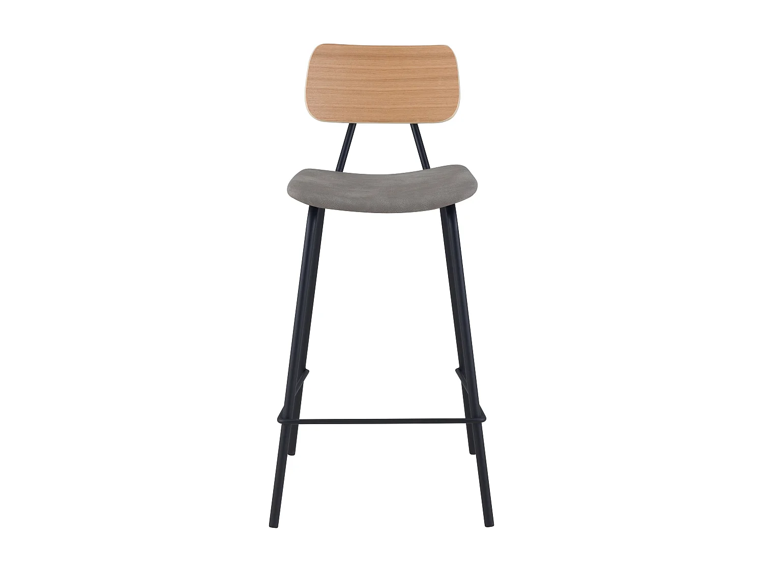 Lot de 2 chaises pour îlot central 65 cm en cuir synthétique gris - Madrague