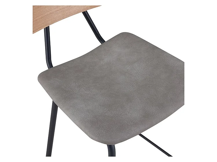 Set di 2 sedie per isola centrale 65 cm in similpelle grigia - Madrague