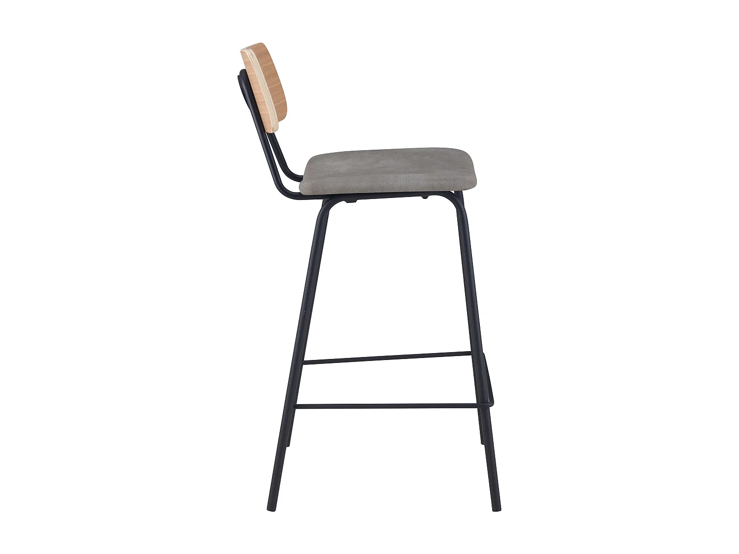 Set di 2 sedie per isola centrale 65 cm in similpelle grigia - Madrague