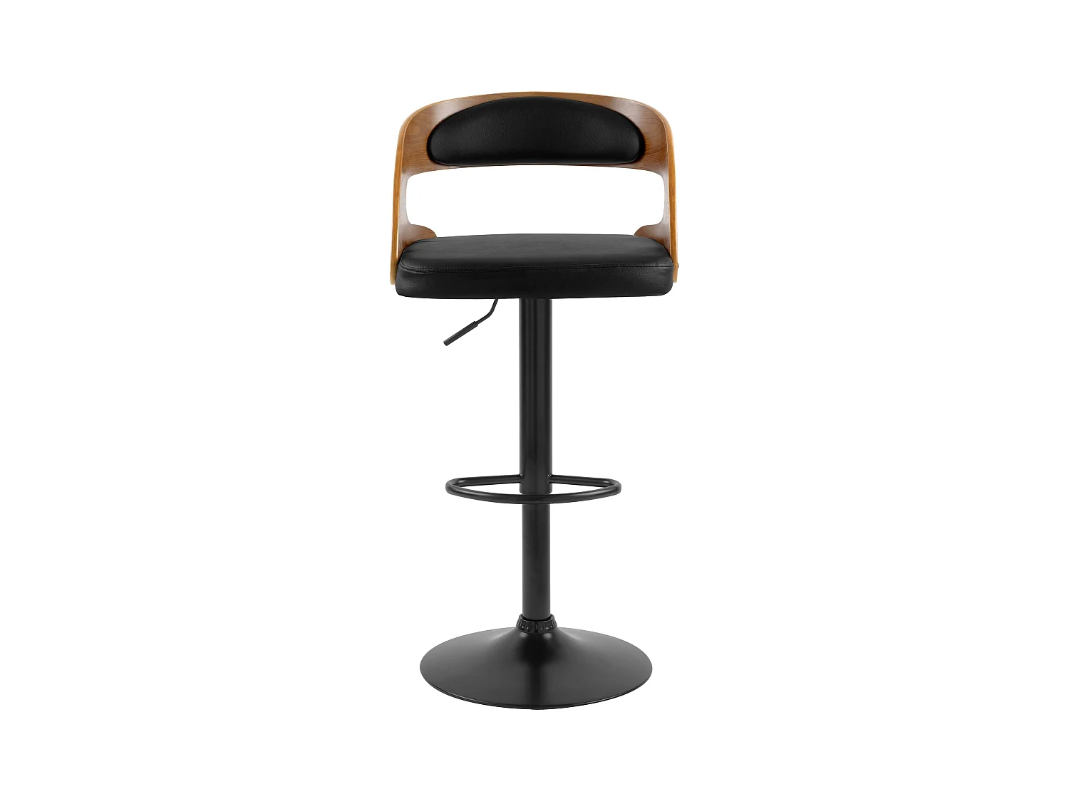 Silla de bar ajustable 62/84 cm en piel sintética negra - Louis