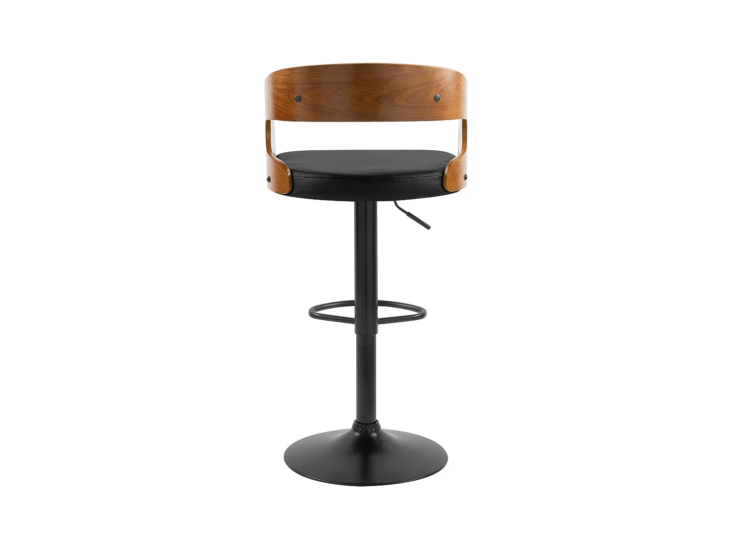 Silla de bar ajustable 62/84 cm en piel sintética negra - Louis