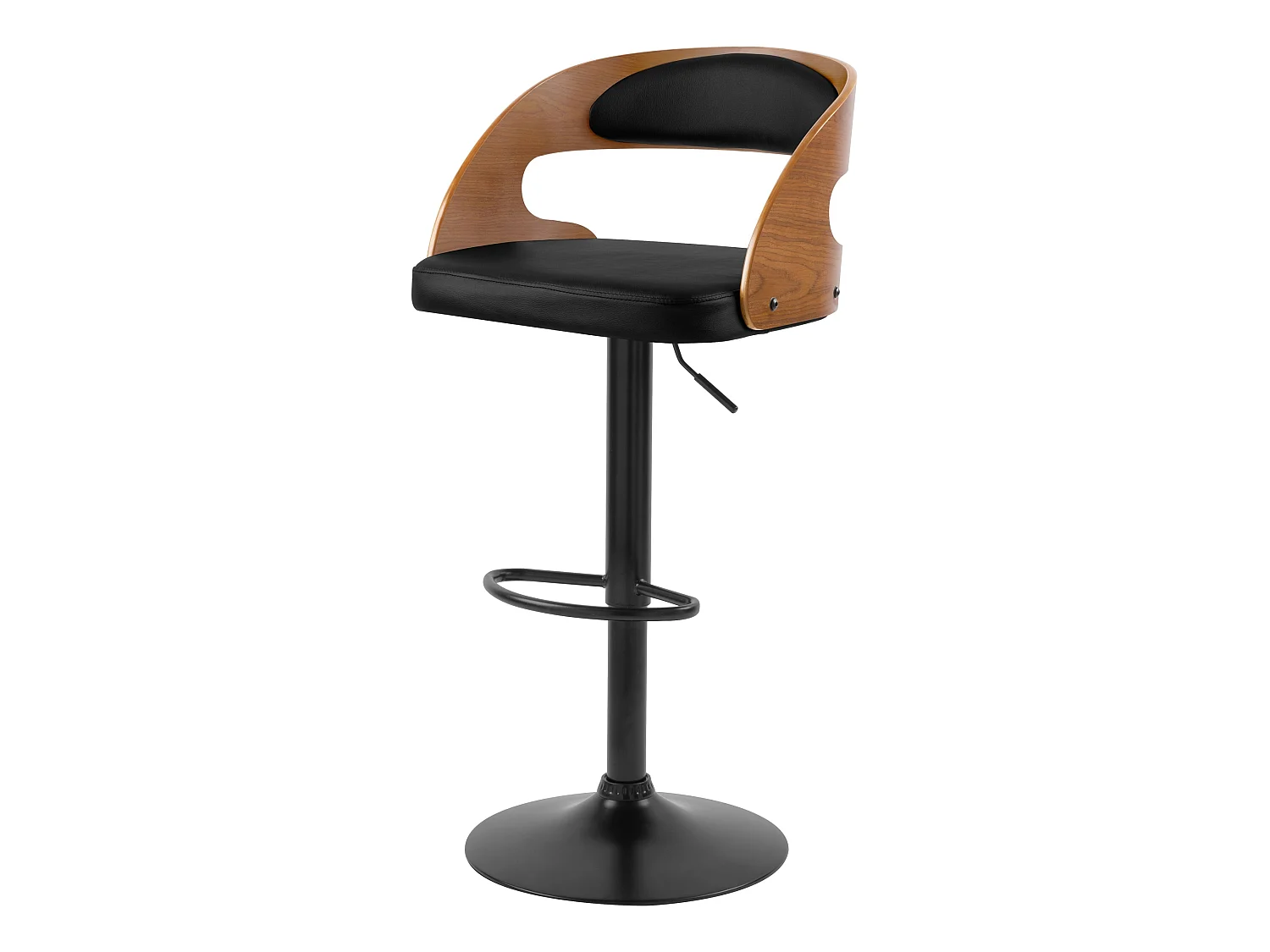 Chaise de bar réglable 62/84 cm en cuir synthétique noir - Louis