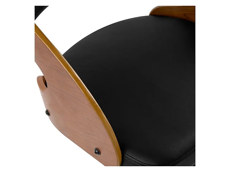 Chaise de bar réglable 62/84 cm en cuir synthétique noir - Louis