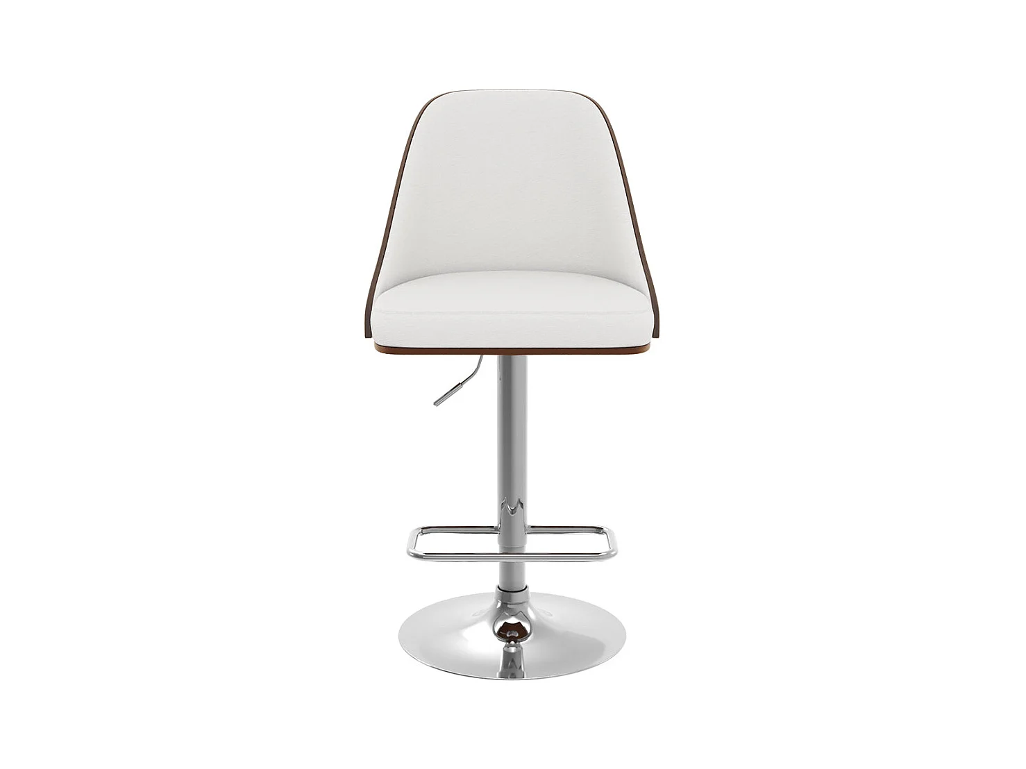 Silla de bar regulable en madera oscura y PU blanco 56/77 cm - Georges