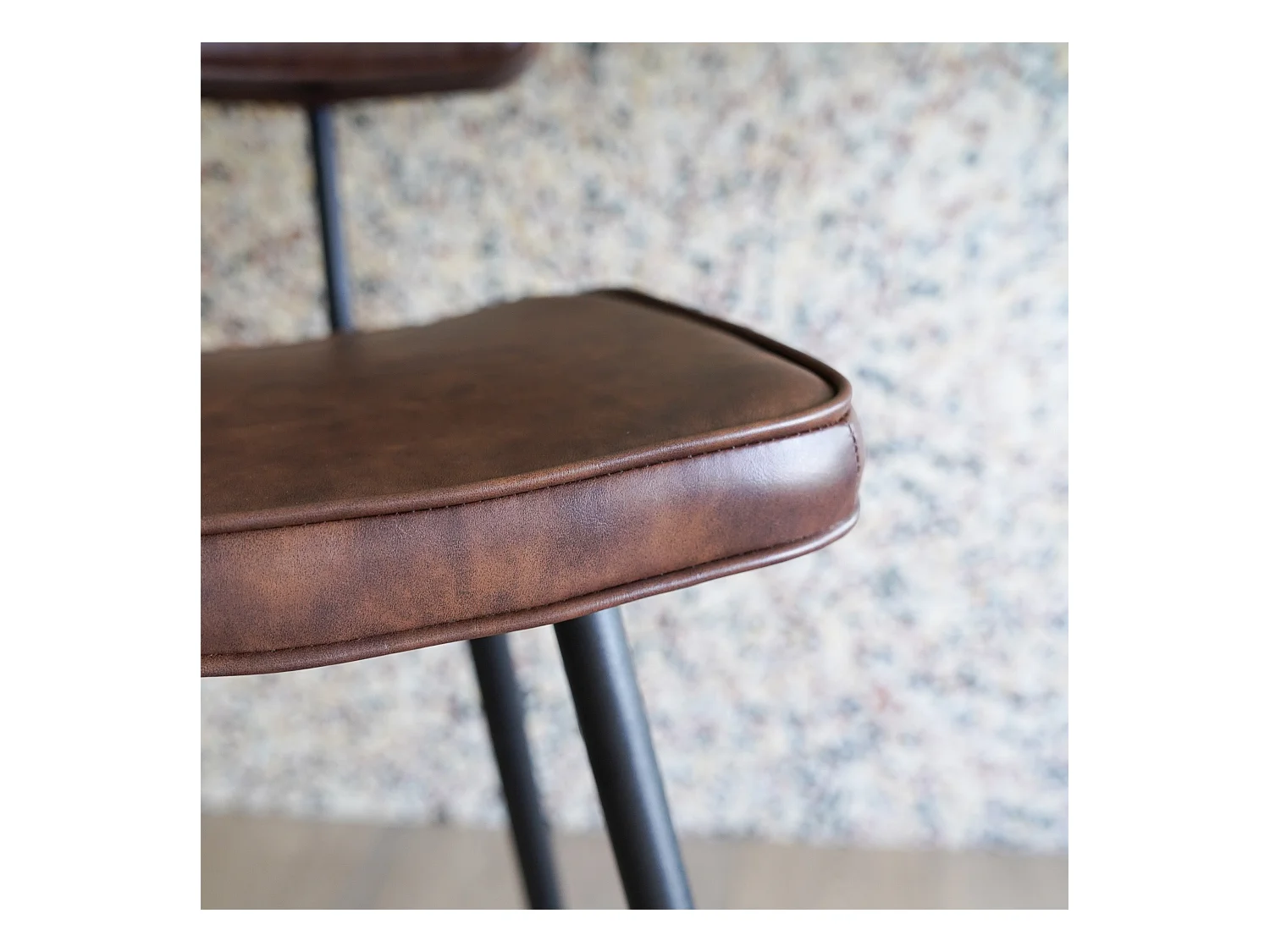 Set di 2 sedie per isola centrale in pelle sintetica marrone 66 cm - Texas