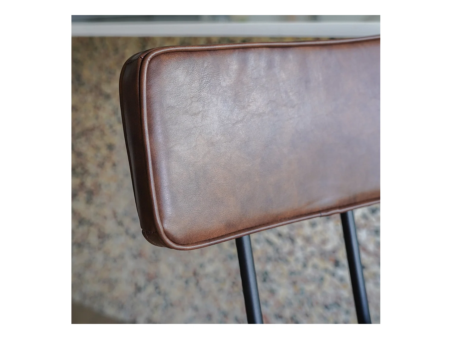 Set di 2 sedie per isola centrale in pelle sintetica marrone 66 cm - Texas