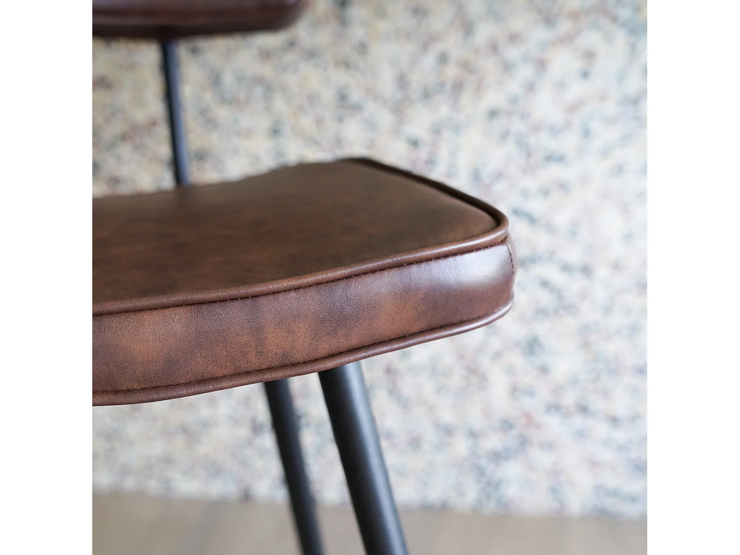 Set de 2 taburetes para isla de cocina de sintético marrón 66 cm - Texas